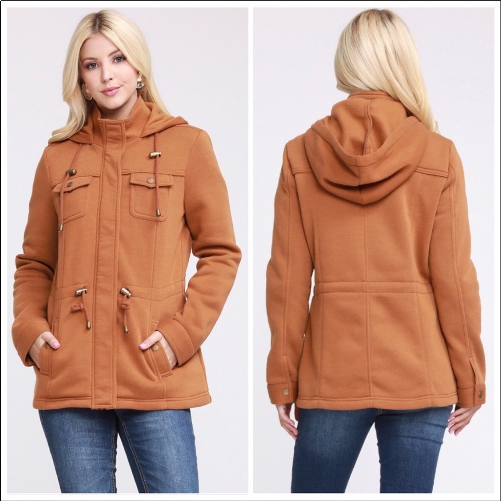 NEW‼️CAMEL FLEECE ANORAK ZIPPER- Sweater - Picture 3 of 5